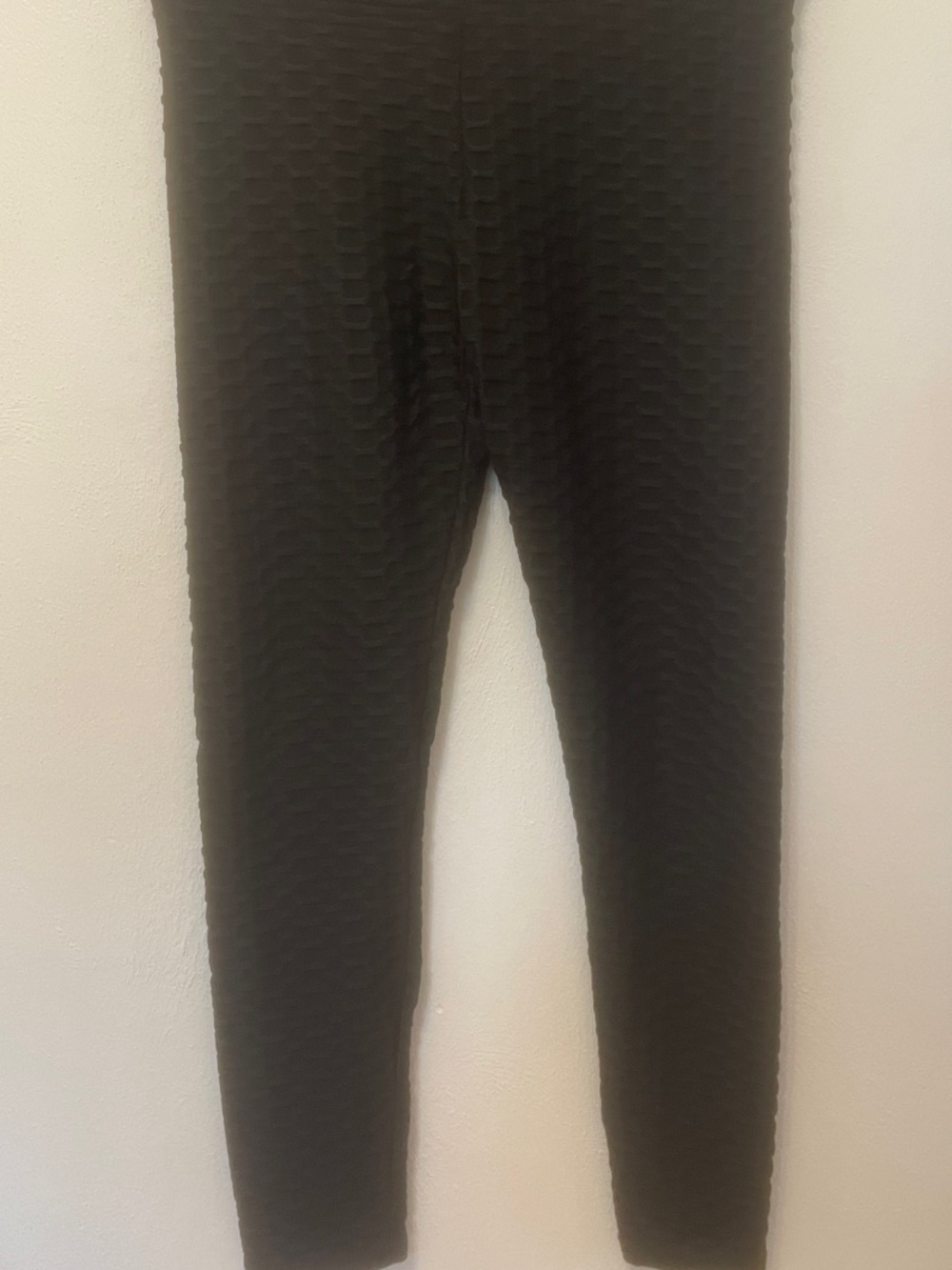 New Mix Black Textured High-Waist Leggings